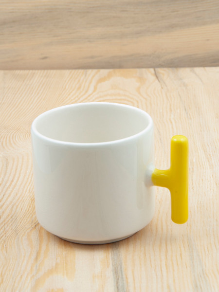  Seramik Sublimasyon Kulpu Sarı Latte Fincanı